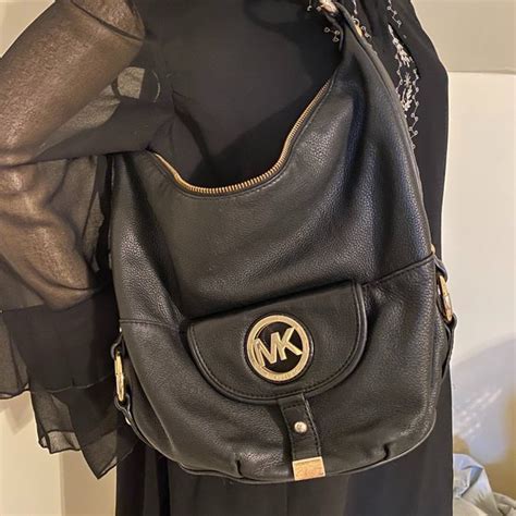 michael kors fulton black leather medium messenger bag|michael michael kors fulton medium messenger .